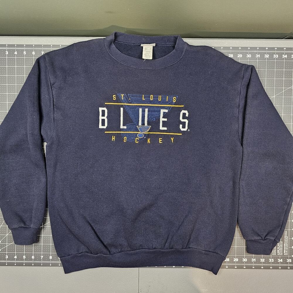 Vintage St Louis Blues Sweatshirt Large Blue CSA Hockey 90s Streetwear Y2K